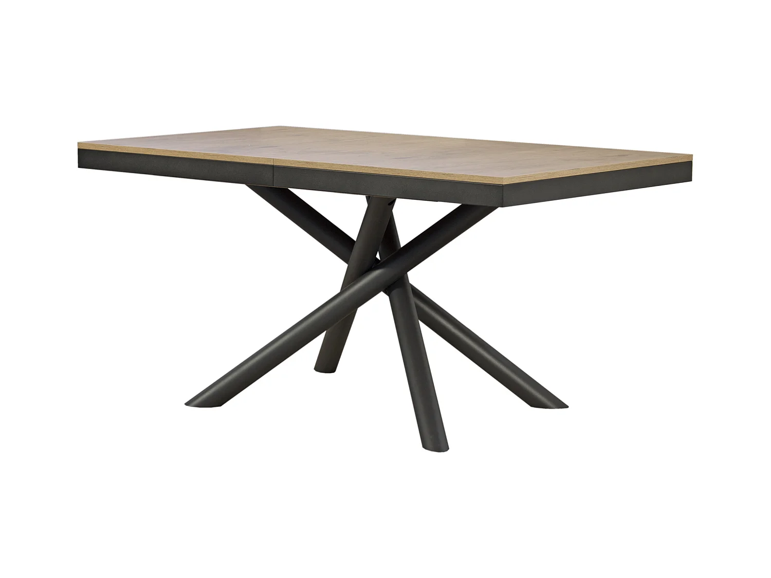 Mesa de jantar extensível 90x160/264 cm Famas Evolution Carvalho Natural quadro Antracite