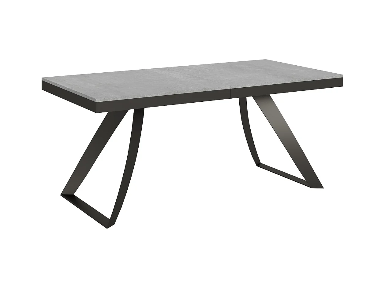 Mesa de jantar extensível 90x180/284 cm Proxy Evolution Cimento quadro Antracite