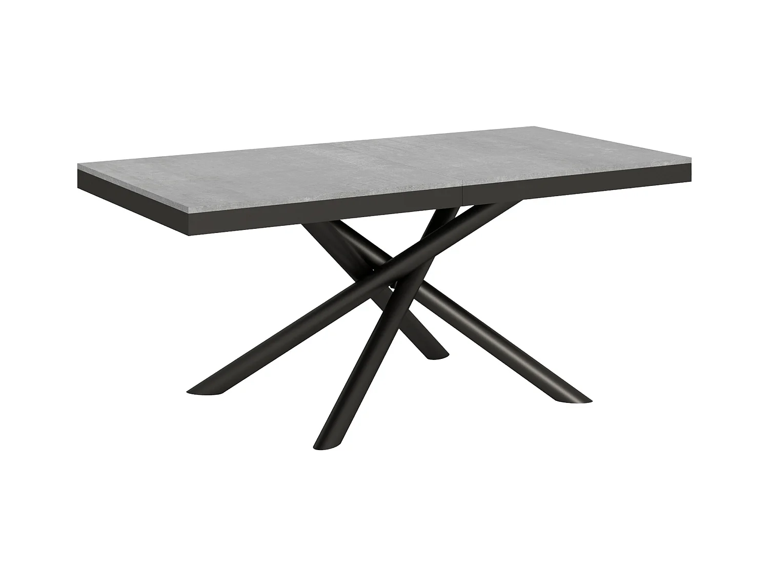 Table extensible 90x180/440 cm Famas Evolution Gris Béton cadre Anthracite