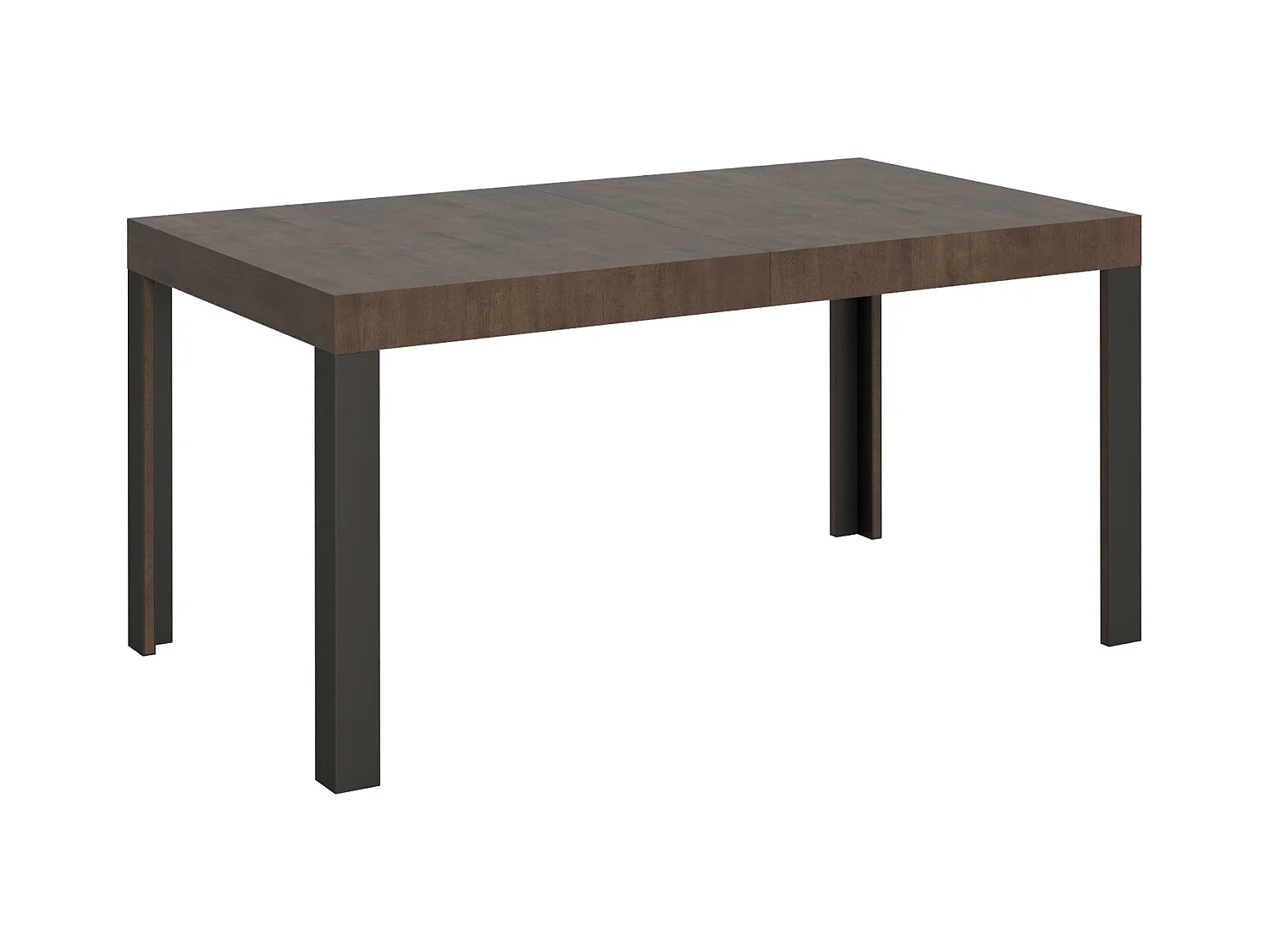 Table extensible 90x160/264 cm Linea Noyer cadre Anthracite
