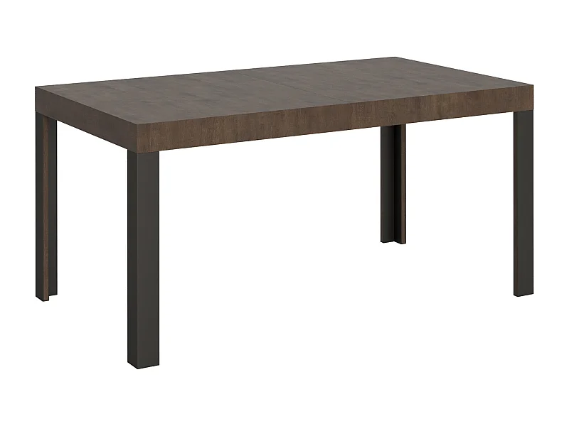 Table extensible 90x160/264 cm Linea Noyer cadre Anthracite