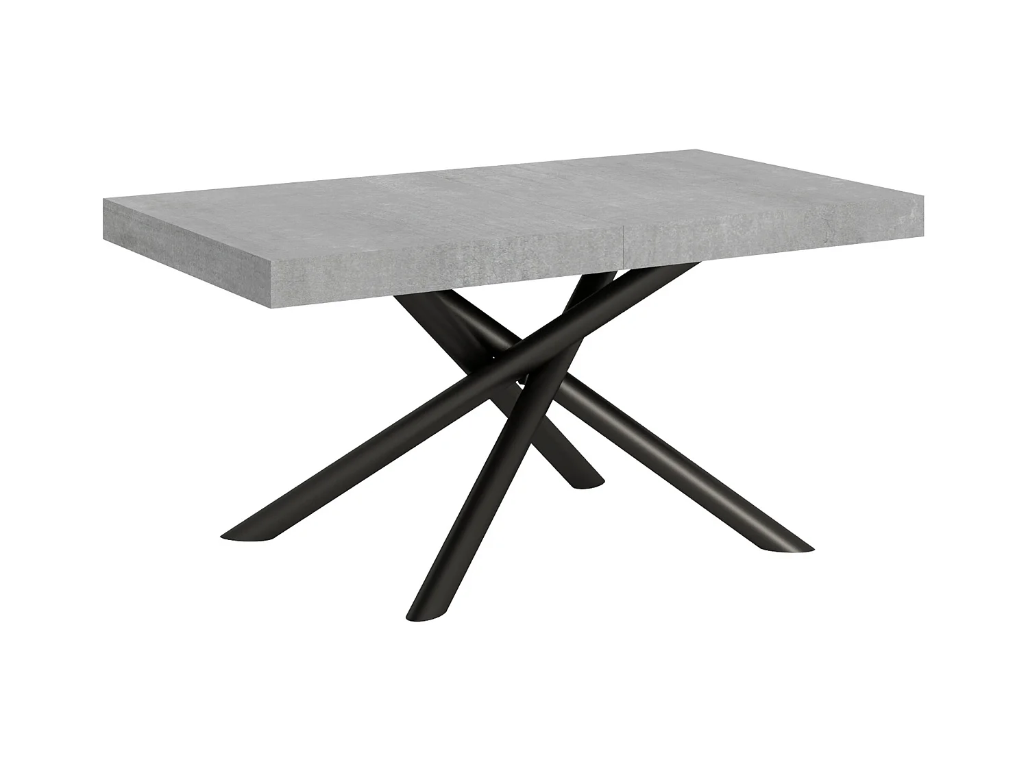 Table extensible 90x160/264 cm Famas Gris Béton cadre Anthracite