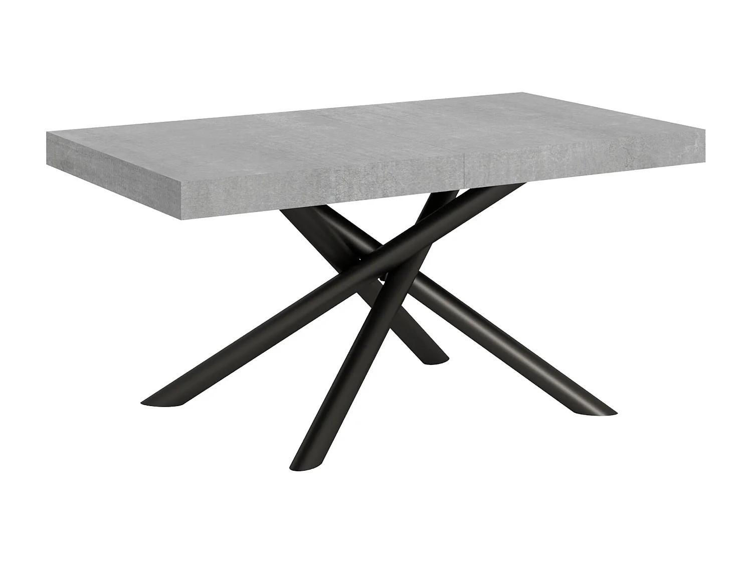 Table extensible 90x160/264 cm Famas Gris Béton cadre Anthracite