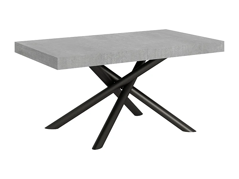 Table extensible 90x160/264 cm Famas Gris Béton cadre Anthracite