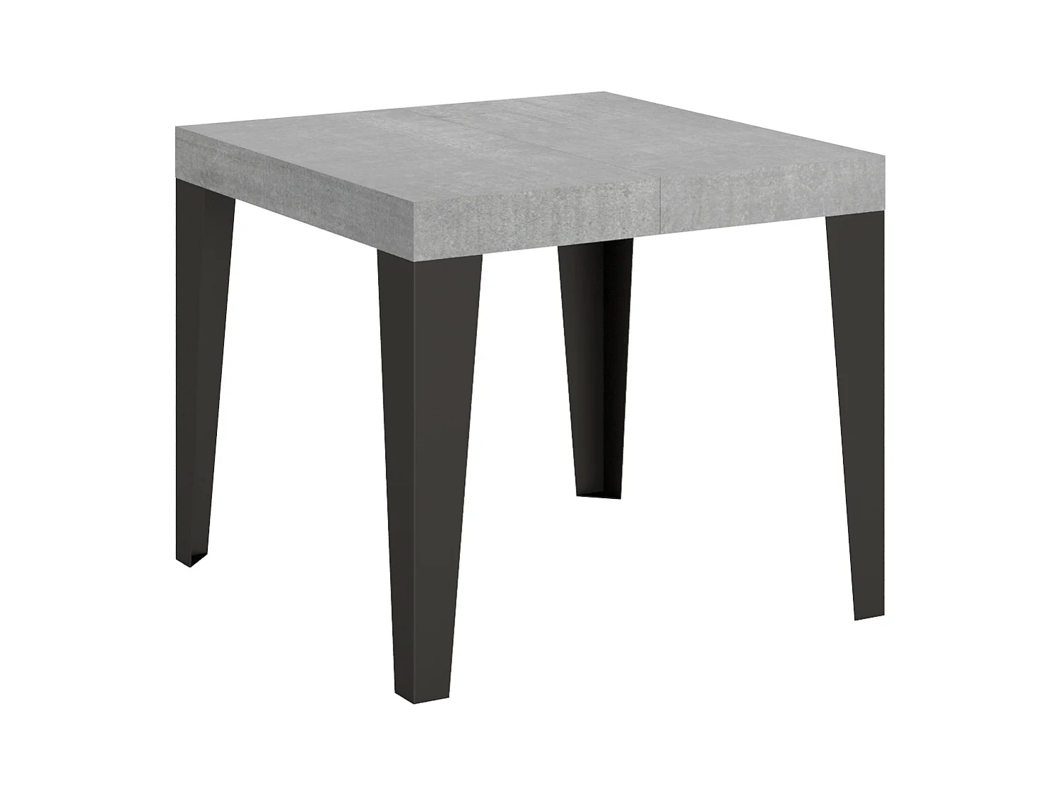 Table extensible 90x90/246 cm Flame Gris Béton cadre Anthracite