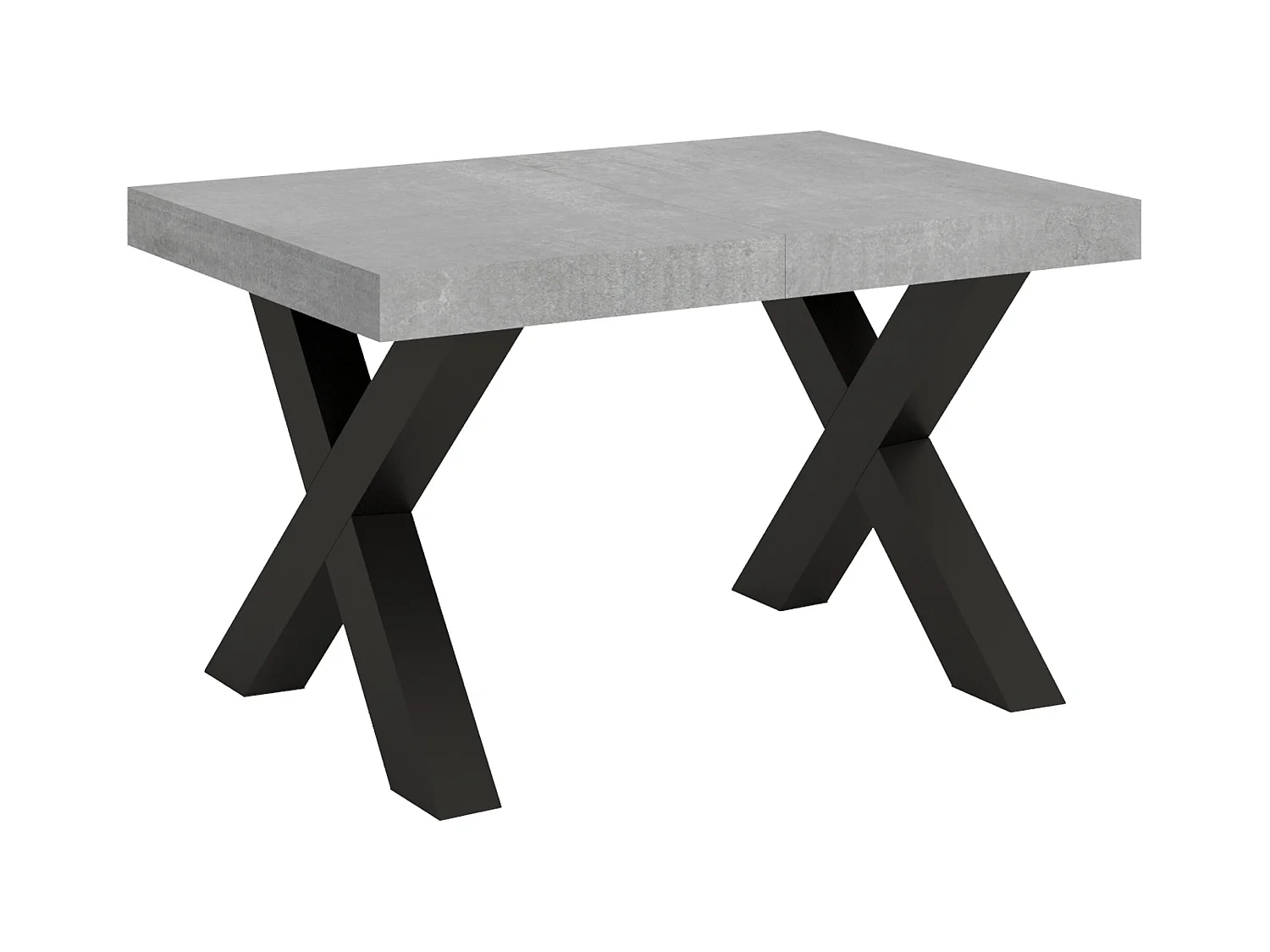 Table extensible 90x130/234 cm Traffic Gris Béton cadre Anthracite