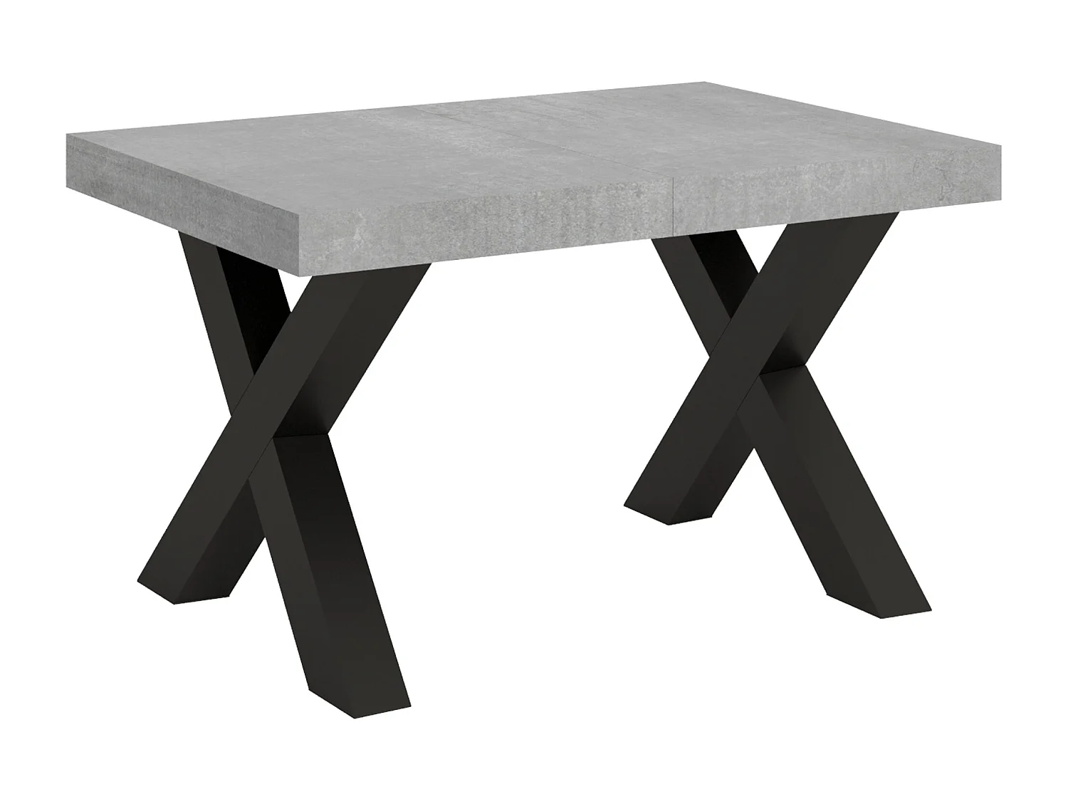 Ausziehtisch 90x130/234 cm Traffic Zement mit Eisenrahmen aus Anthrazit