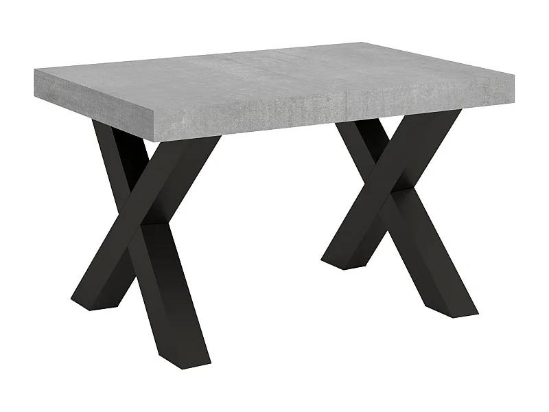 Table extensible 90x130/234 cm Traffic Gris Béton cadre Anthracite