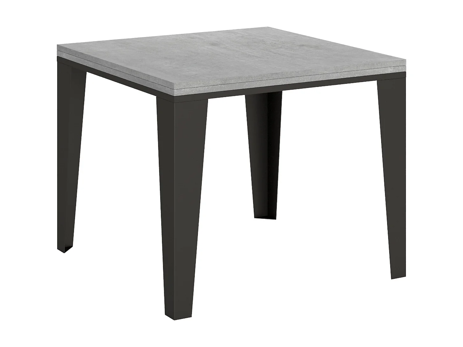 Table extensible portefeuille 90x90/180 cm Flame Libra Gris Béton cadre Anthracite