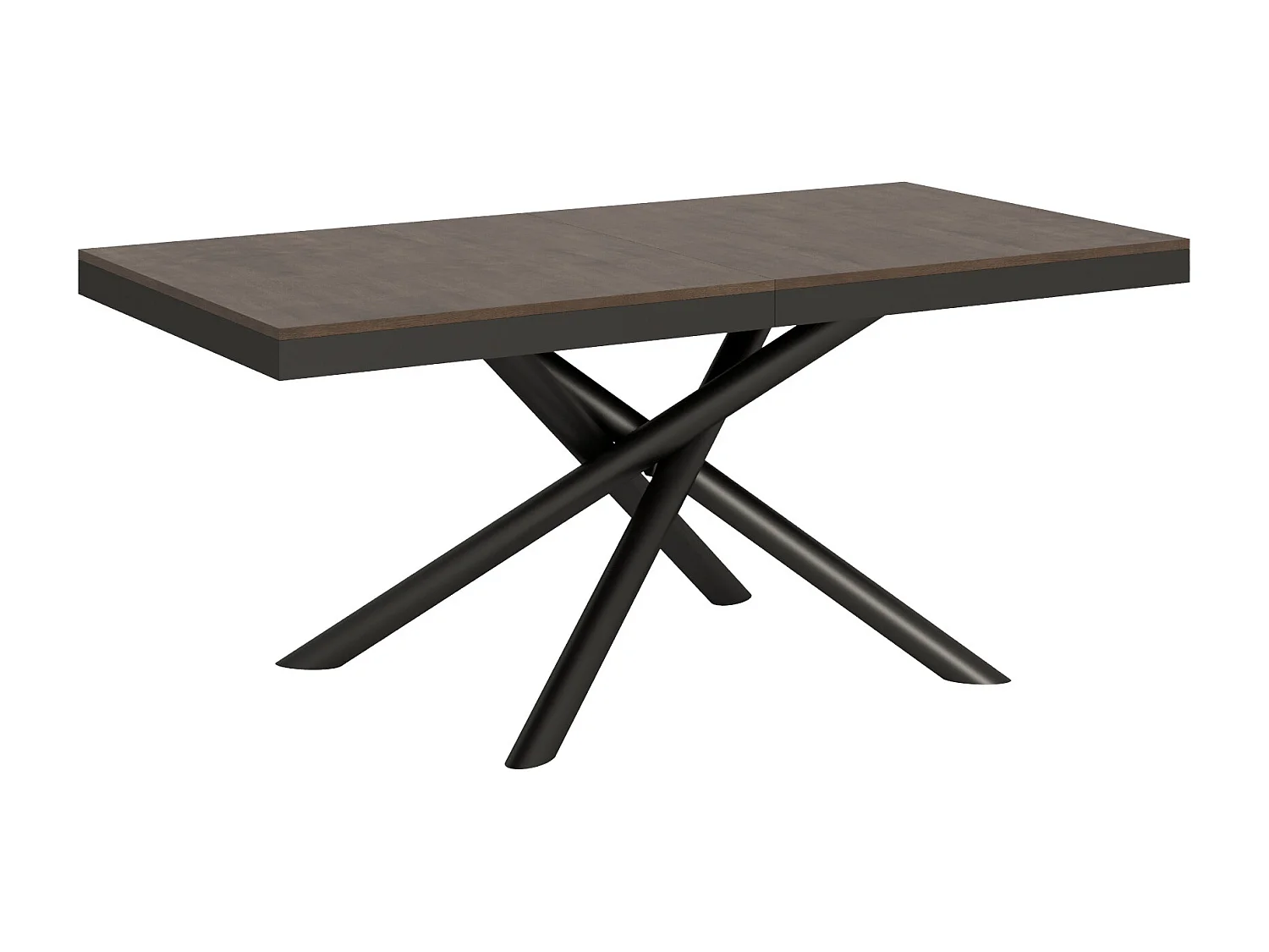 Table extensible 90x180/284 cm Famas Evolution Noyer cadre Anthracite