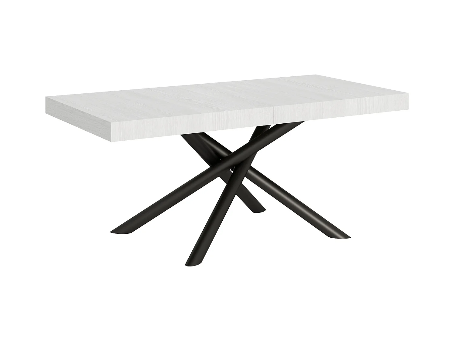 Table extensible 90x180/440 cm Famas Frêne Blanc cadre Anthracite