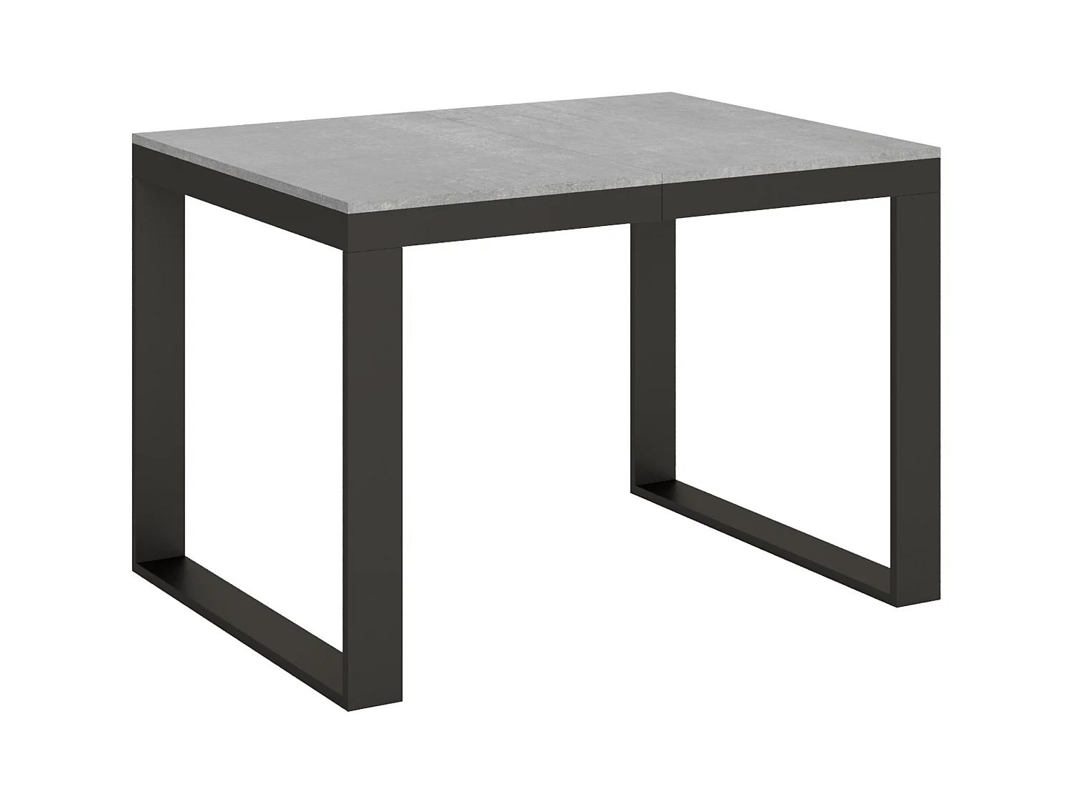 Table extensible 90x120/380 cm Tecno Evolution Gris Béton cadre Anthracite