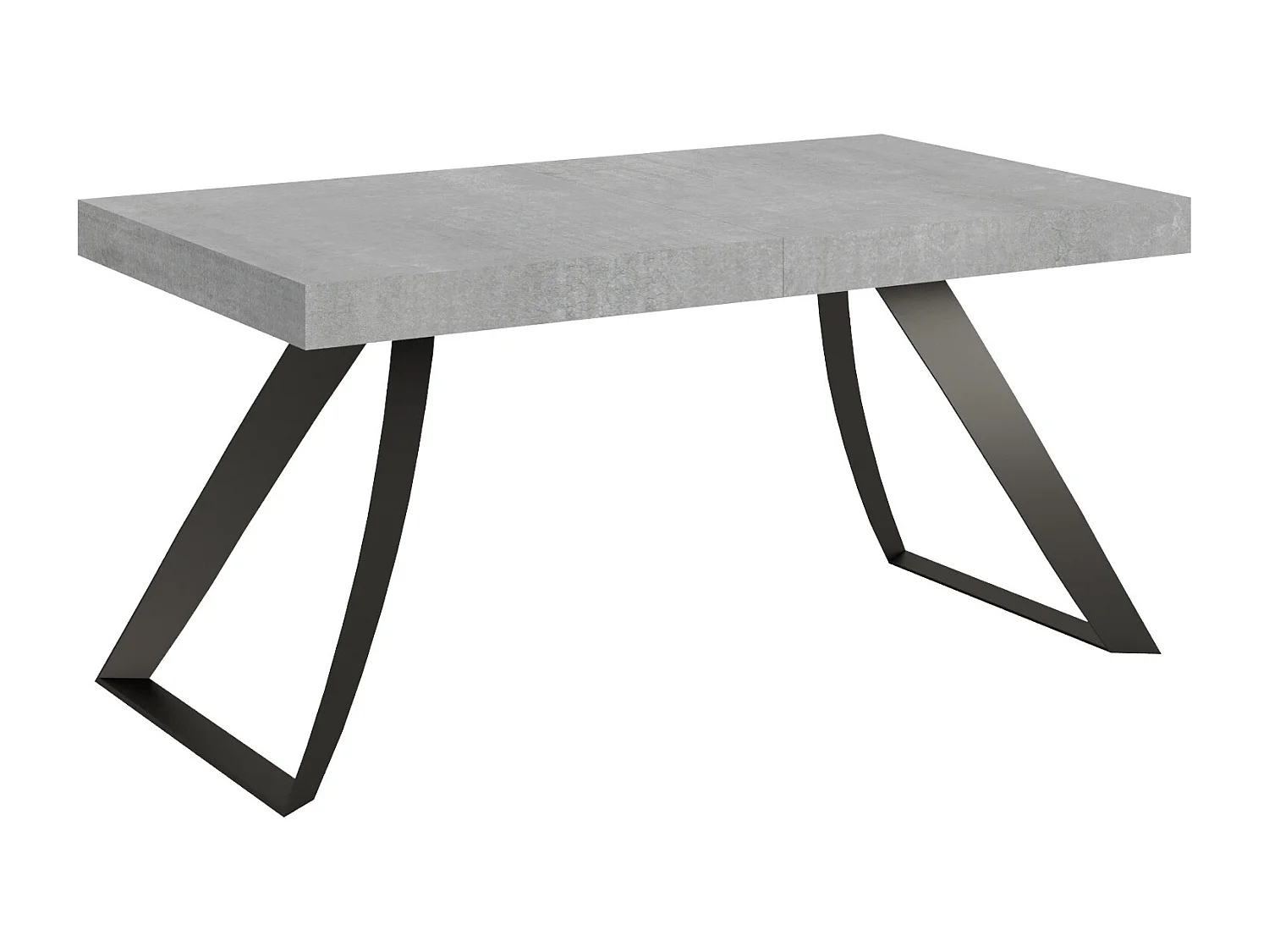 Table extensible 90x160/420 cm Proxy Gris Béton cadre Anthracite