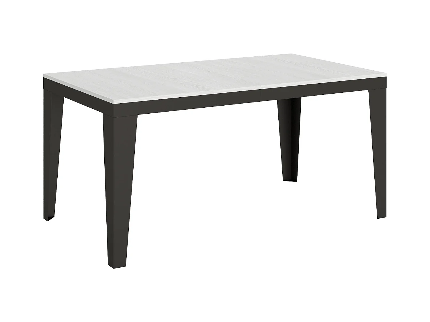 Table extensible 90x160/264 cm Flame Evolution Frêne Blanc cadre Anthracite