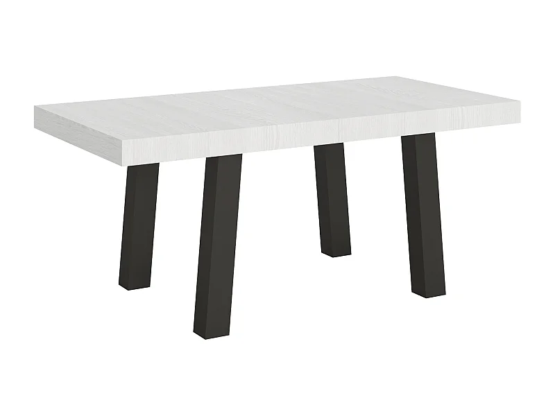 Table extensible 90x180/284 cm Bridge Frêne Blanc cadre Anthracite