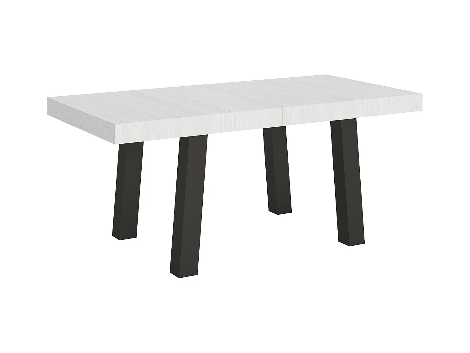 Table extensible 90x180/284 cm Bridge Frêne Blanc cadre Anthracite