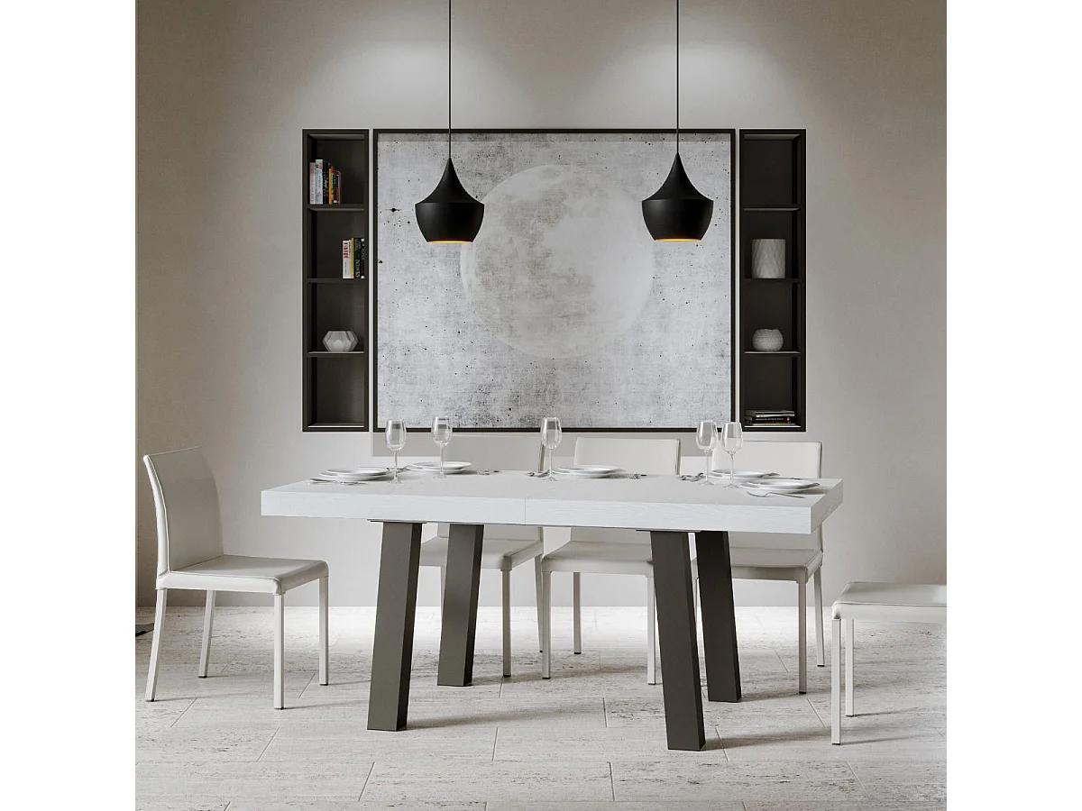 Tavolo allungabile 90x180/284 cm Bridge bianco frassino