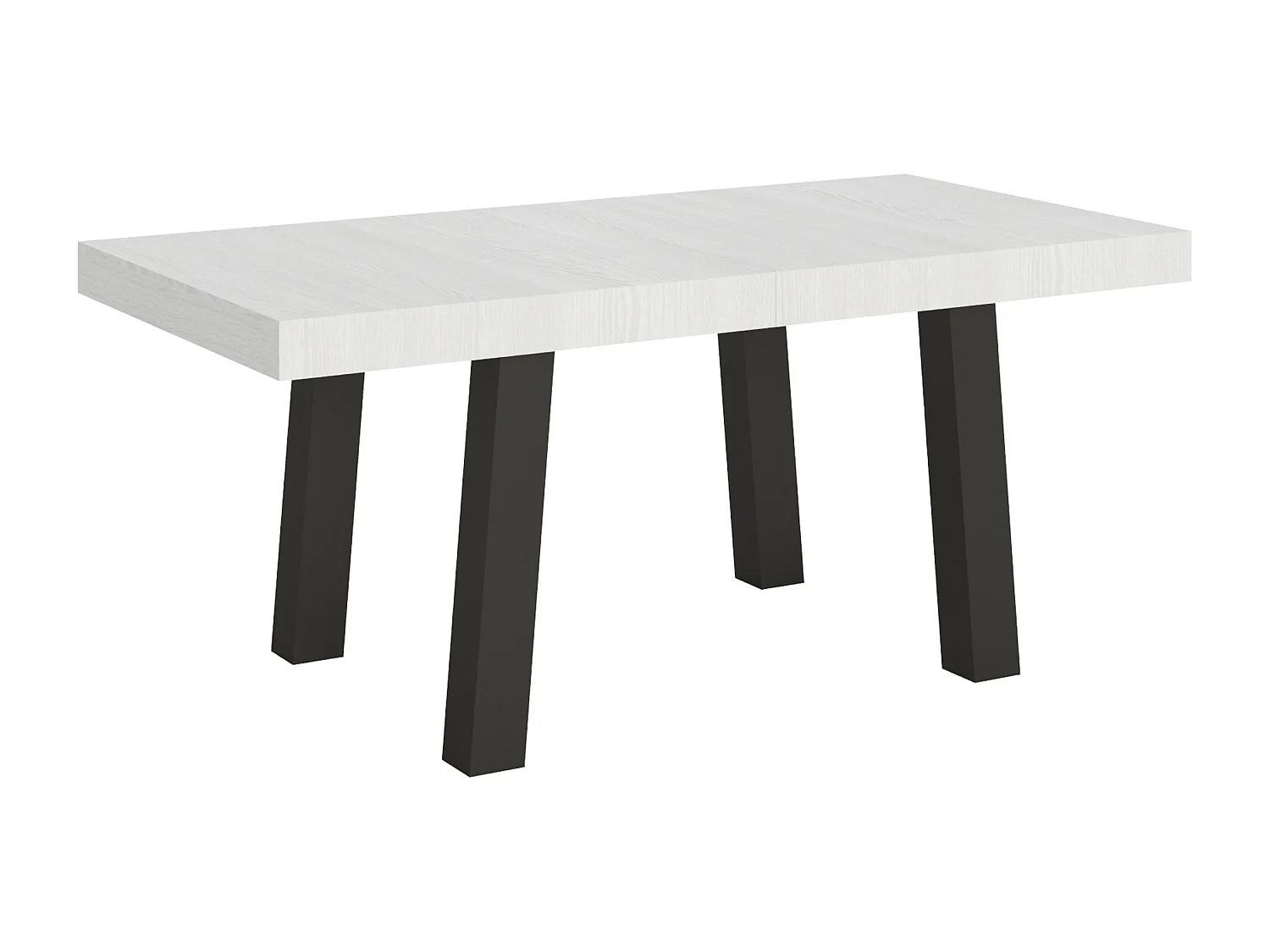 Ausziehtisch 90x180/284 cm Bridge Esche weiß mit Eisenrahmen aus Anthrazit