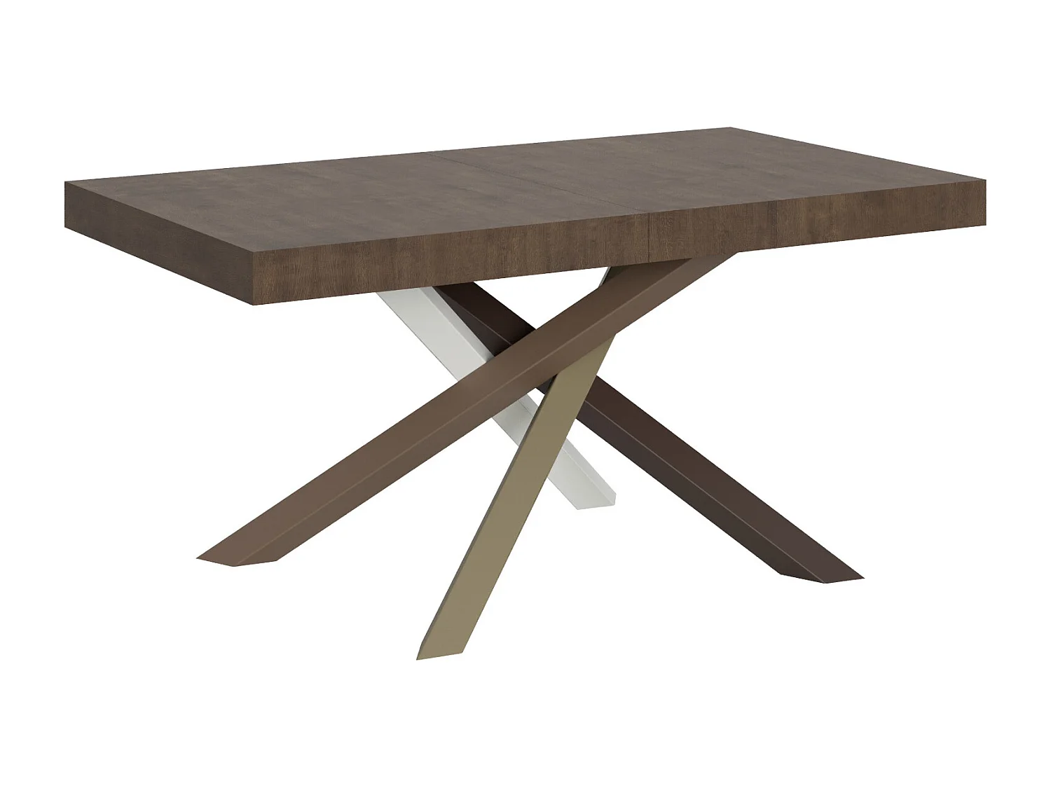 Mesa de jantar extensível 160/420x90 cm Volantis nogueira pernas multicoloridas 4/C