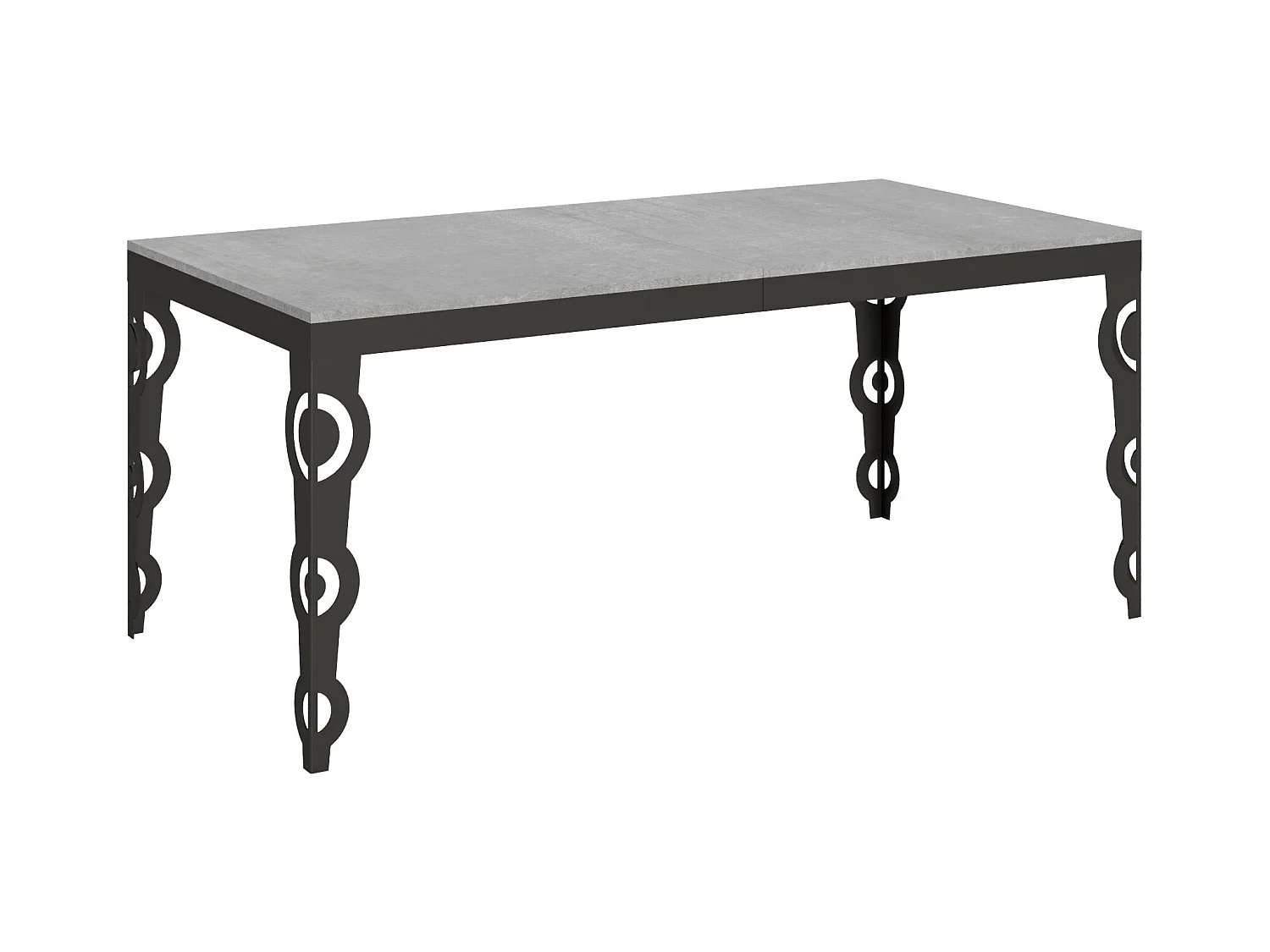 Table extensible 90x180/284 cm Karamay Evolution Gris Béton cadre Anthracite