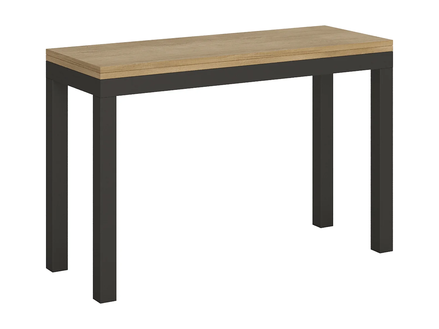 Table extensible portefeuille 120/200x45/90 cm Everyday Double Chêne Nature cadre Anthracite