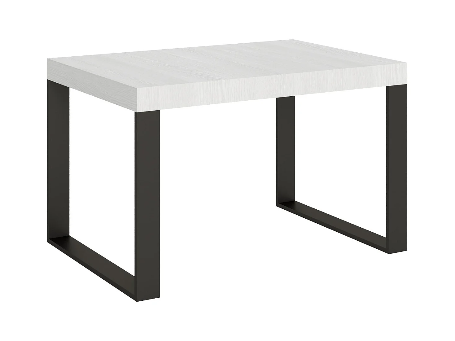 Table extensible 90x130/234 cm Tecno Premium Frêne Blanc cadre Anthracite