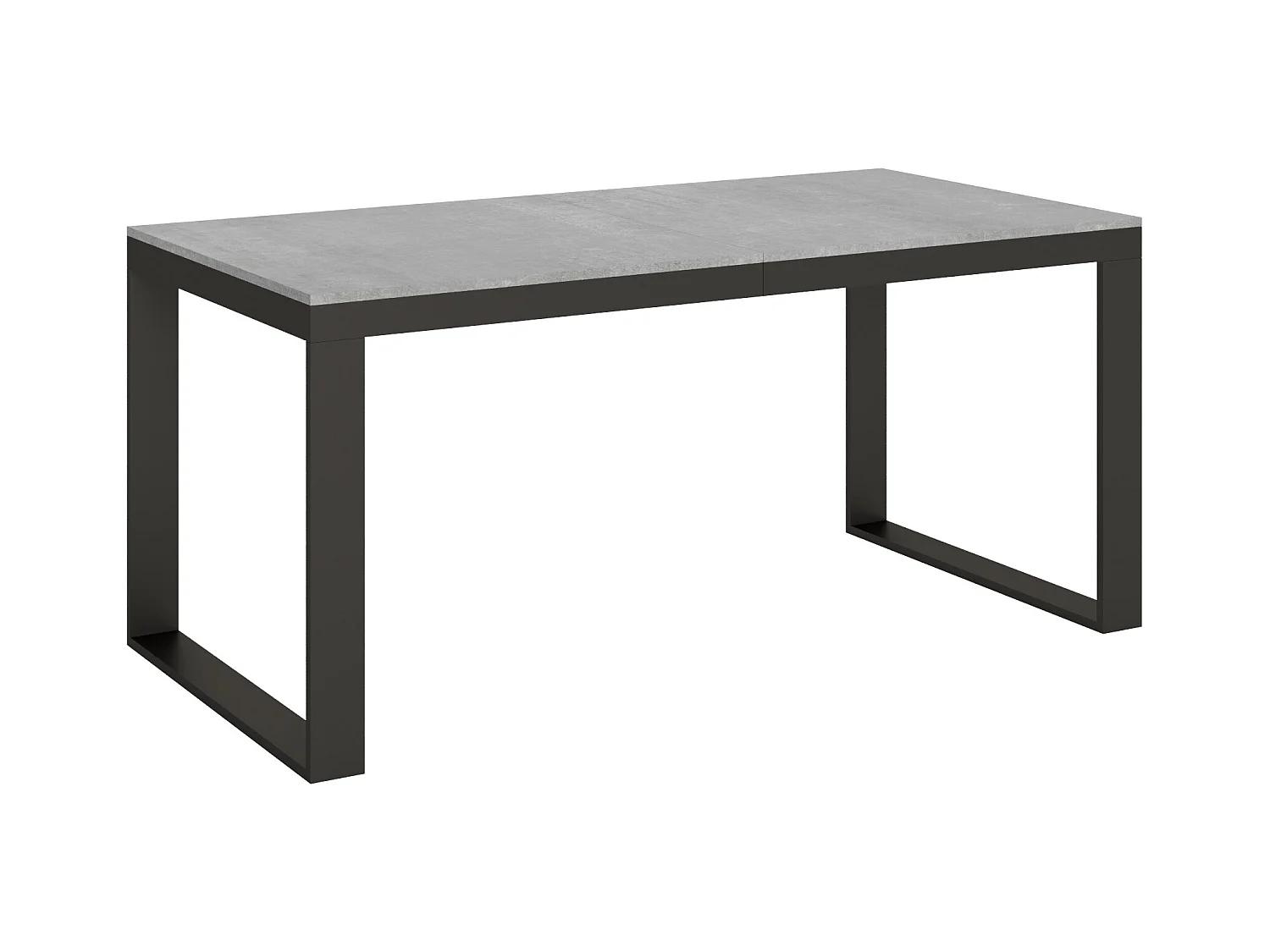 Table extensible 90x180/440 cm Tecno Evolution Gris Béton cadre Anthracite