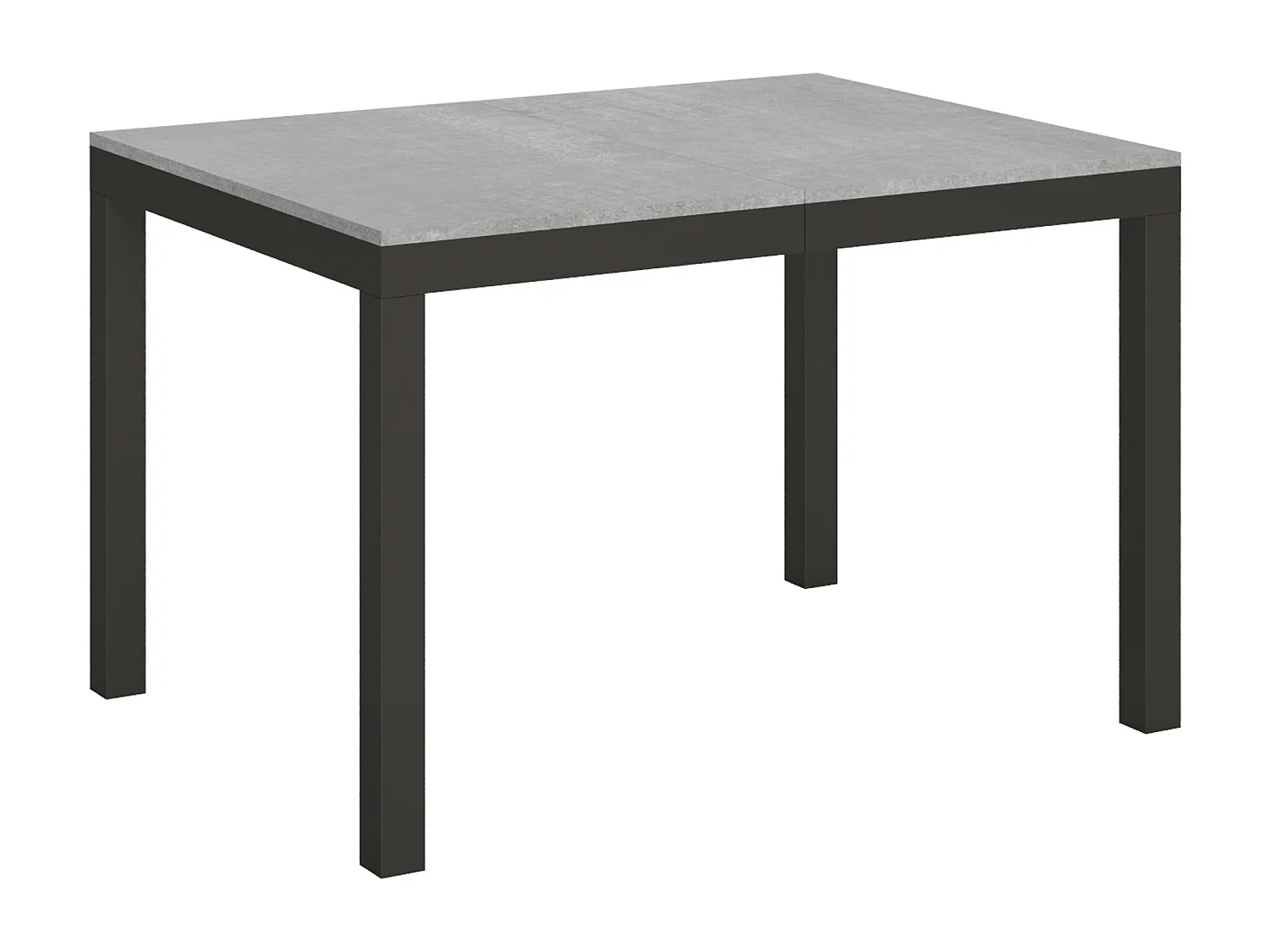 Table extensible 120/224x90 cm Everyday Evolution gris béton cadre et pieds anthracite