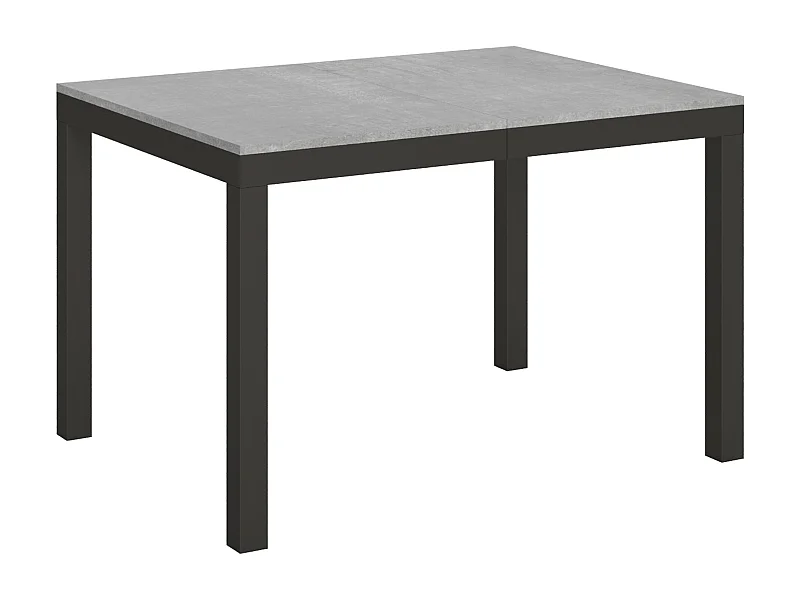 Table extensible 120/224x90 cm Everyday Evolution gris béton cadre et pieds anthracite