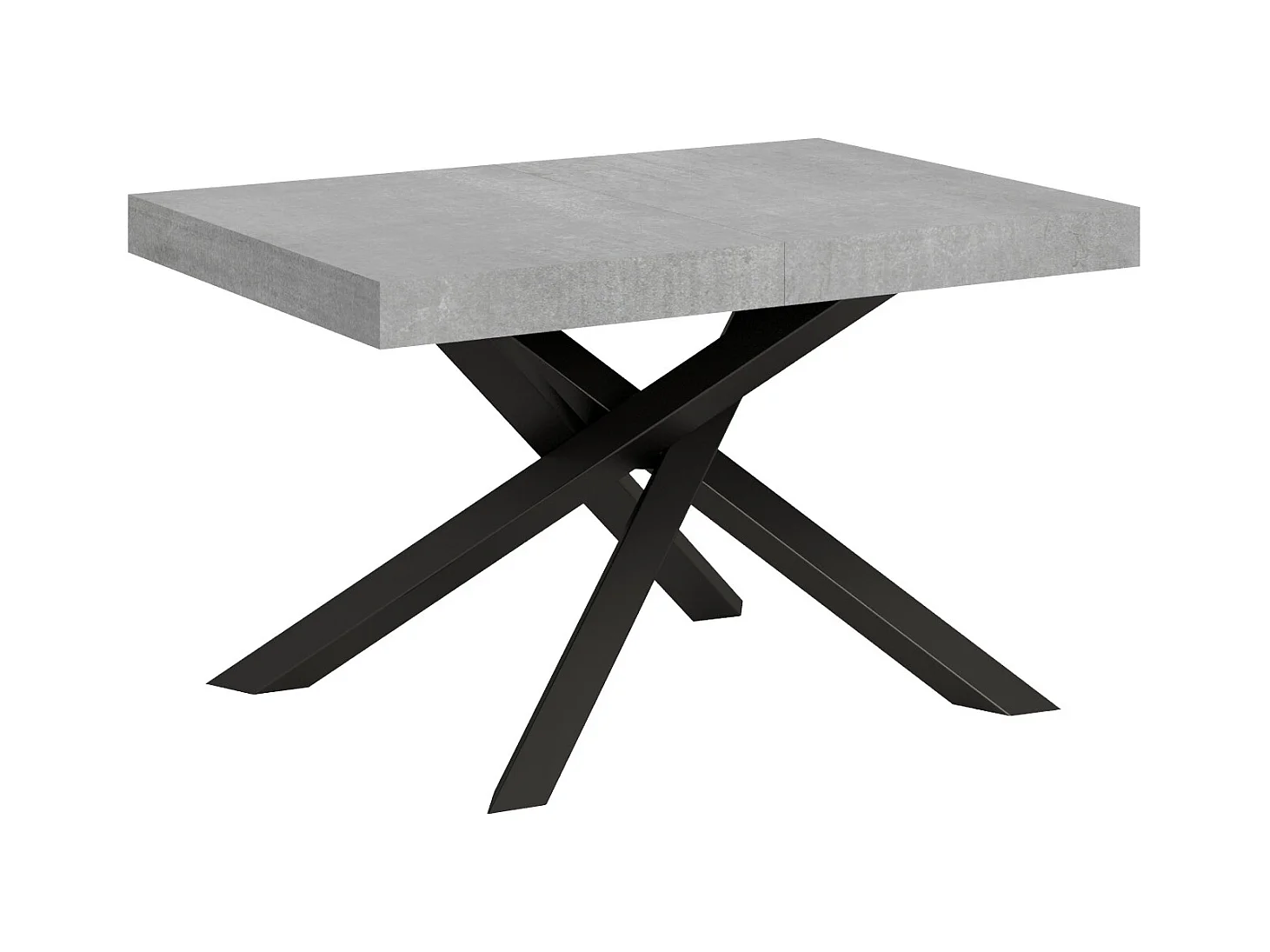Table extensible 90x130/390 cm Volantis Gris Béton cadre Anthracite