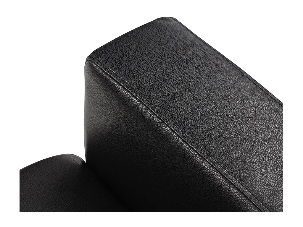 Sofa 3-Sitzer - Kunstleder - Schwarz - ACKLEY