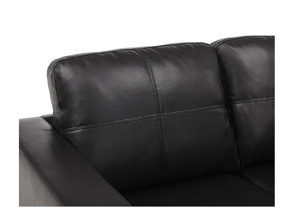 Sofá 2 plazas de piel sintética ACKLEY - Negro