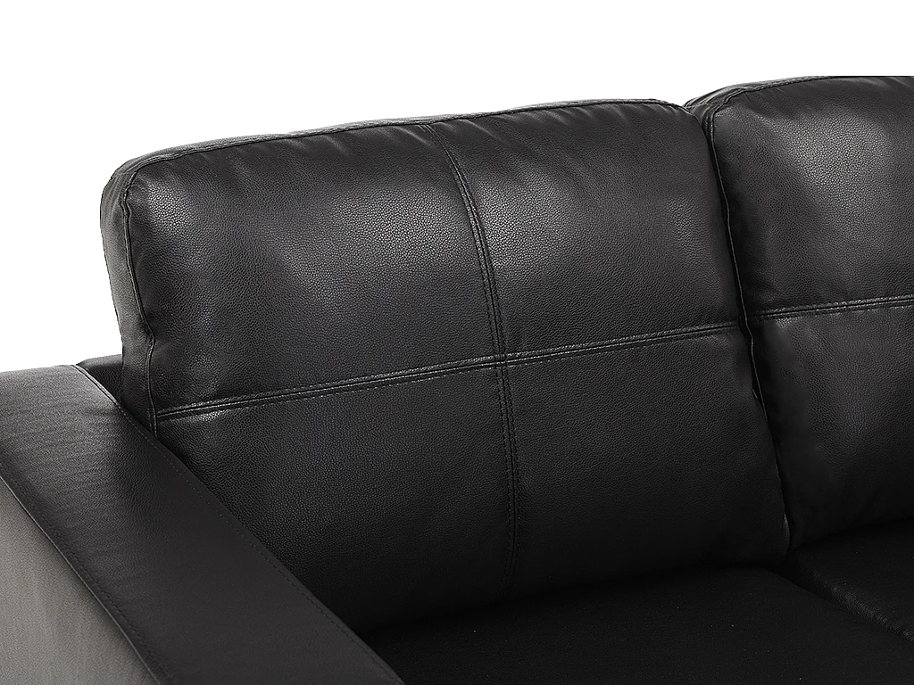 Tweezitsbank van kunstleer ACKLEY - Zwart