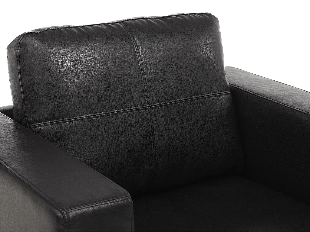 Fauteuil van kunstleer ACKLEY - Zwart