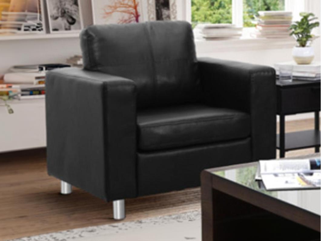 Fauteuil en simili ACKLEY - Noir