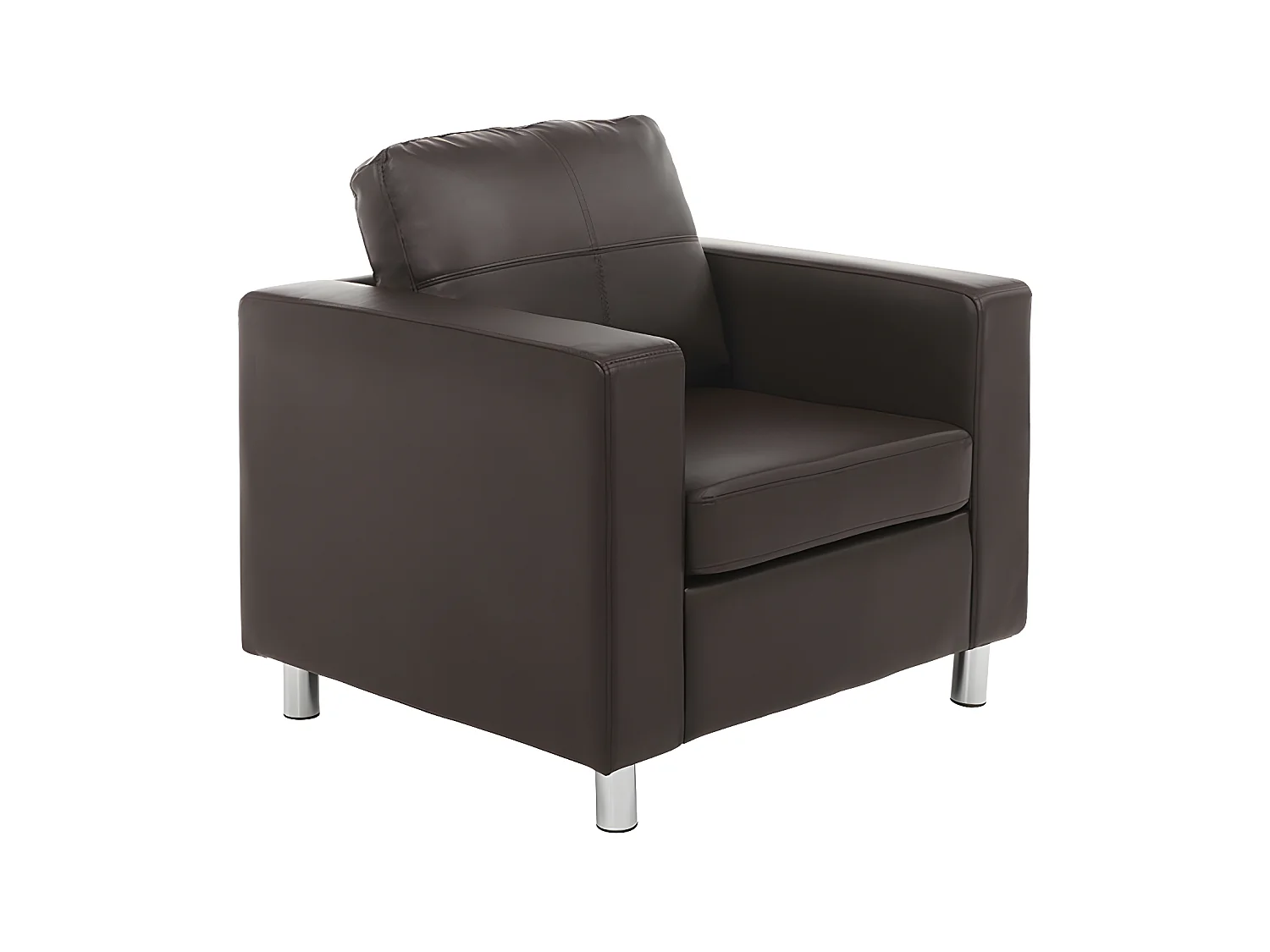 Fauteuil en simili ACKLEY - Marron