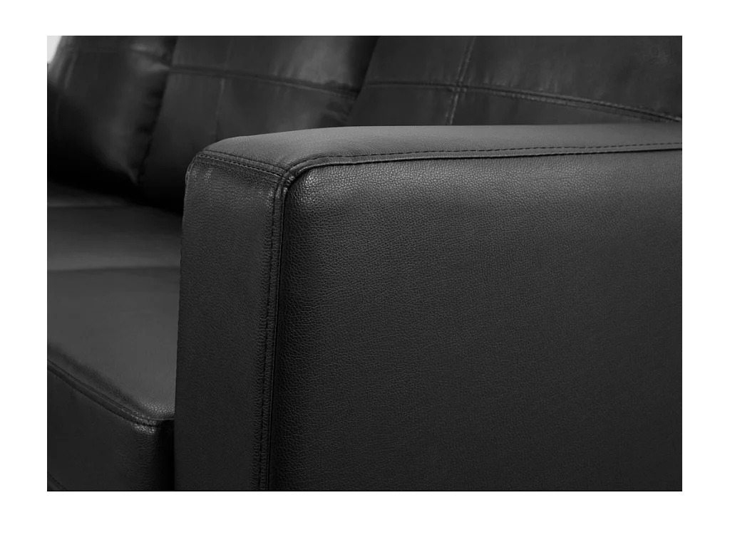 Canapé d'angle réversible en simili ACKLEY - Noir