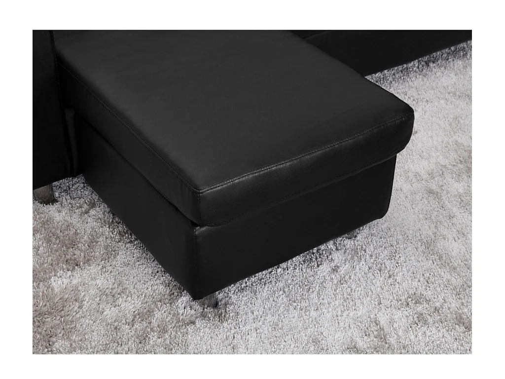 Canapé d'angle réversible en simili ACKLEY - Noir