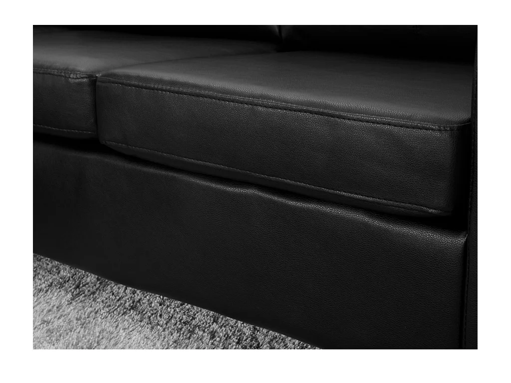 Canapé d'angle réversible en simili ACKLEY - Noir