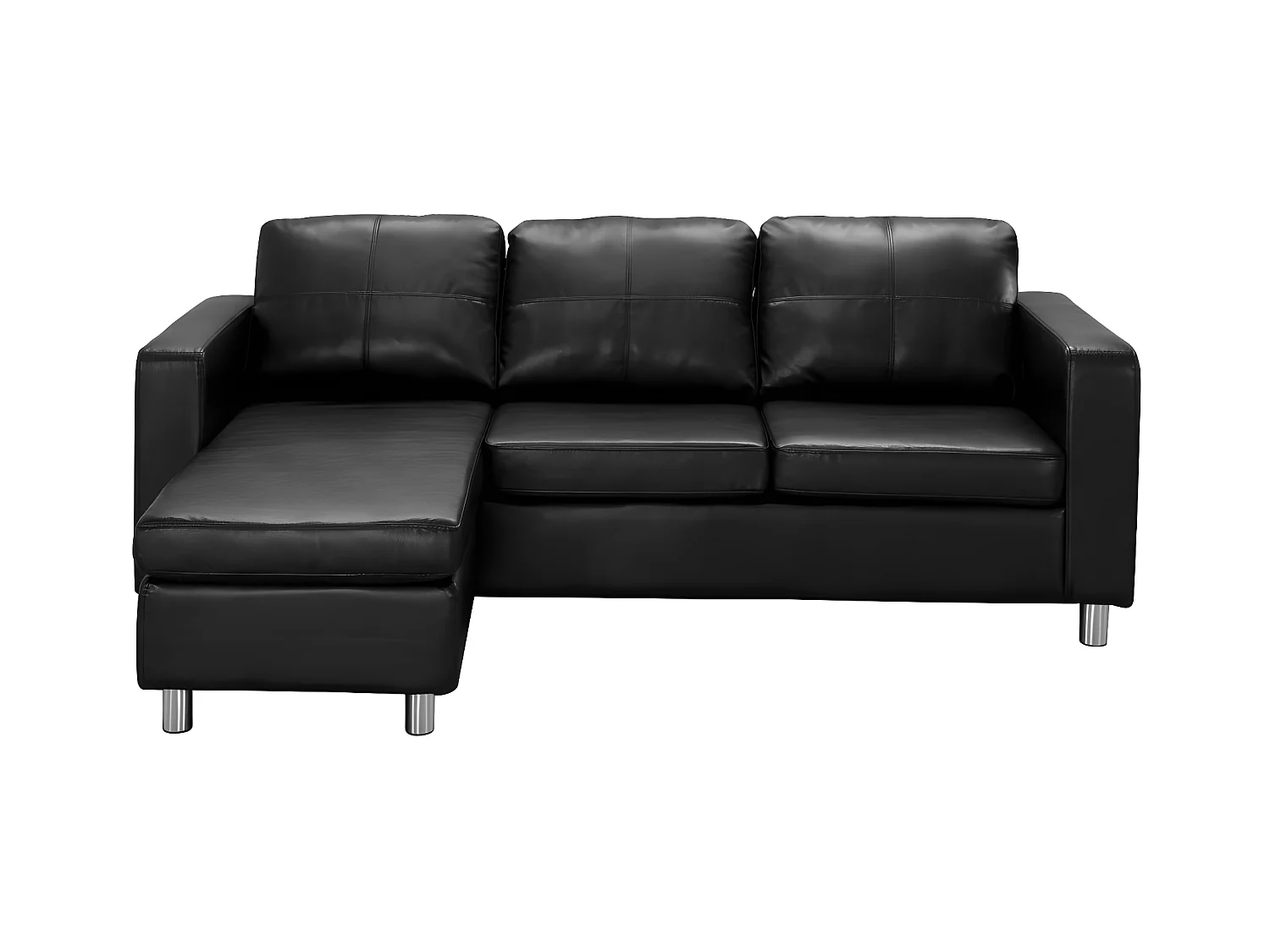 Canapé d'angle réversible en simili ACKLEY - Noir