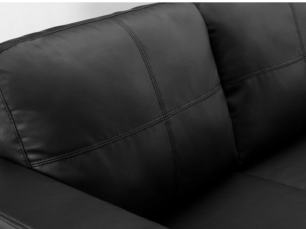 Kanapa narożna dwustronna z ekoskóry ACKLEY - Czarny