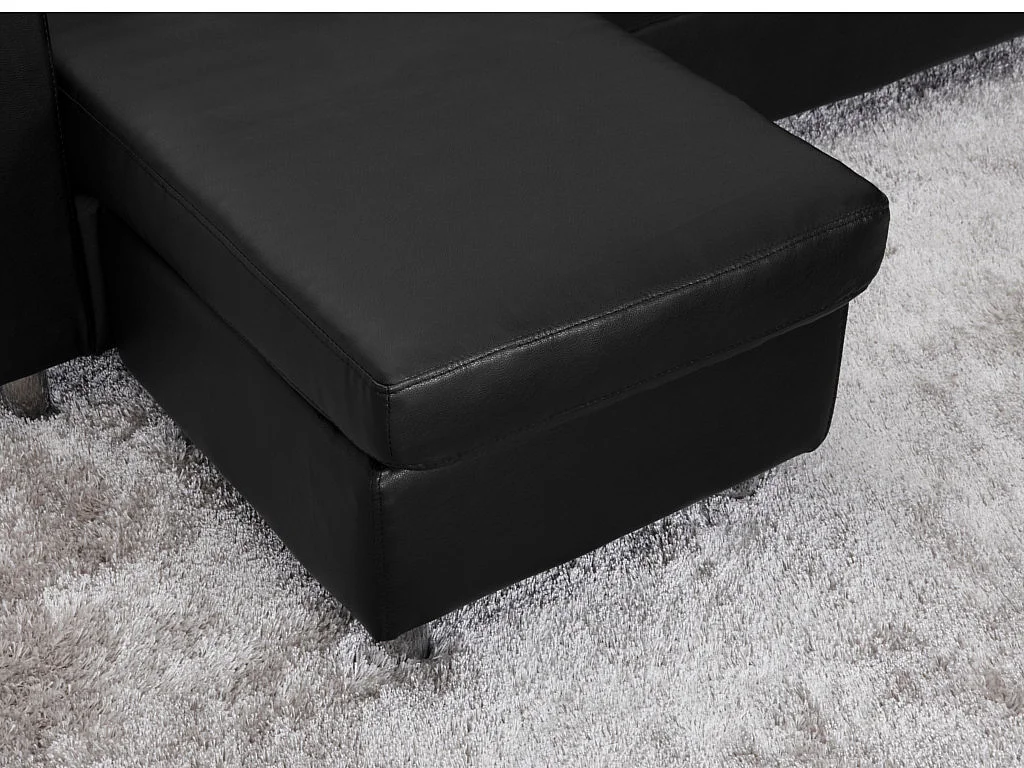 Kanapa narożna dwustronna z ekoskóry ACKLEY - Czarny