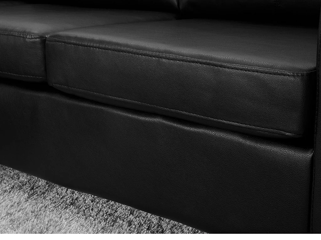 Kanapa narożna dwustronna z ekoskóry ACKLEY - Czarny