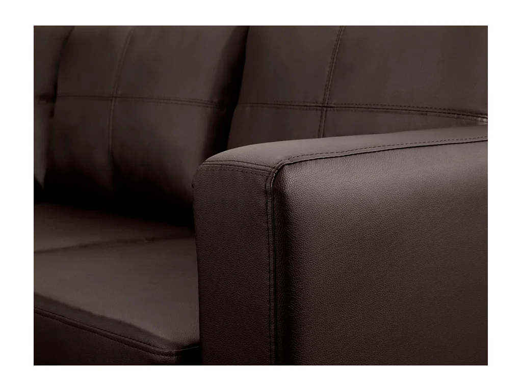 Ecksofa - Kunstleder - Braun - ACKLEY