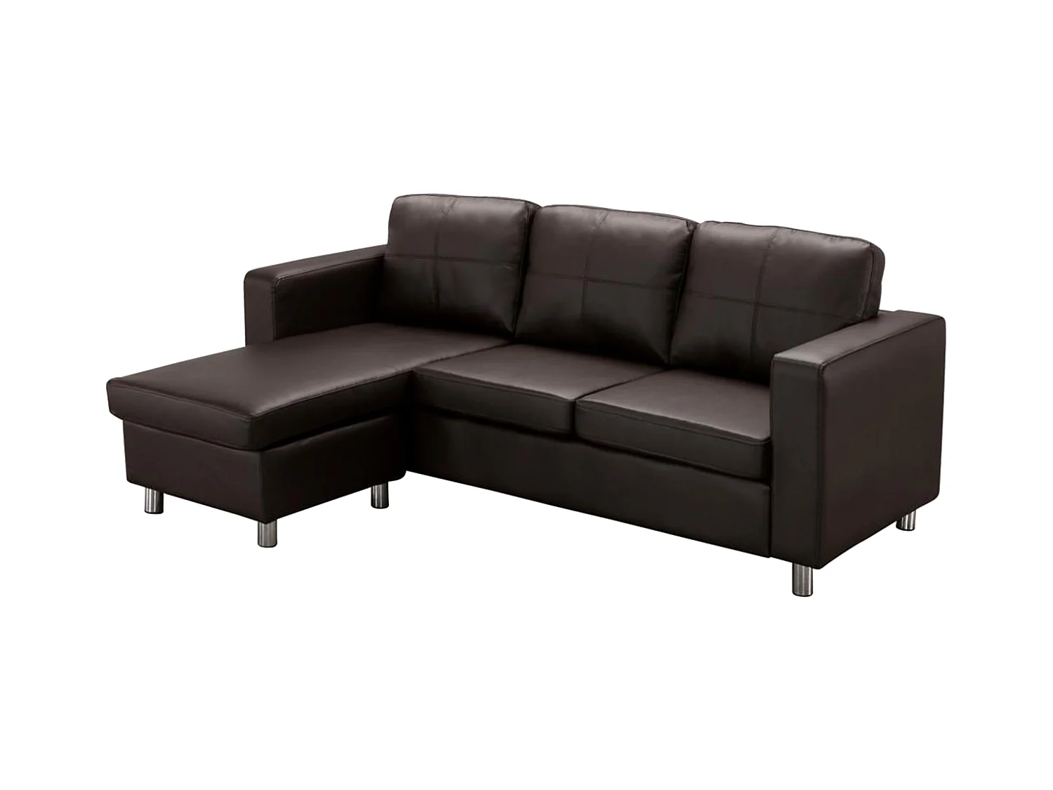 Ecksofa - Kunstleder - Braun - ACKLEY