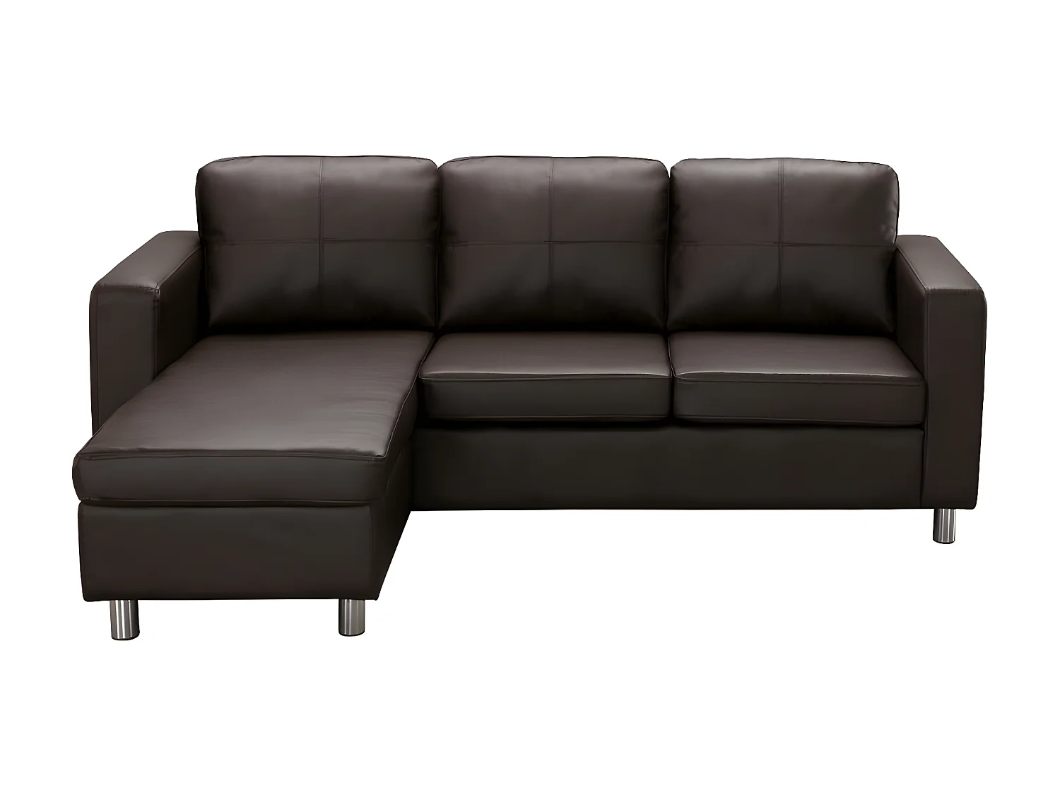 Canapé d'angle réversible en simili ACKLEY - Marron