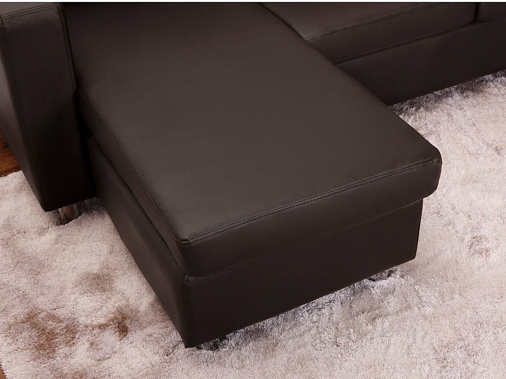 Canapé d'angle réversible en simili ACKLEY - Marron