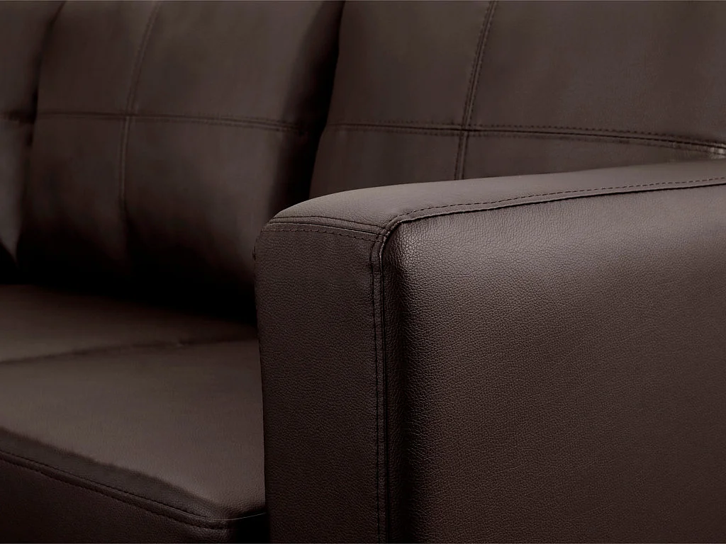 Canapé d'angle réversible en simili ACKLEY - Marron