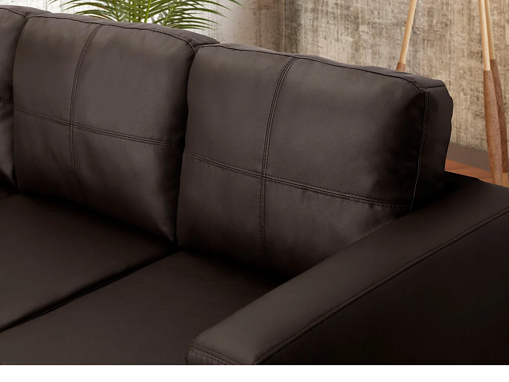 Canapé d'angle réversible en simili ACKLEY - Marron