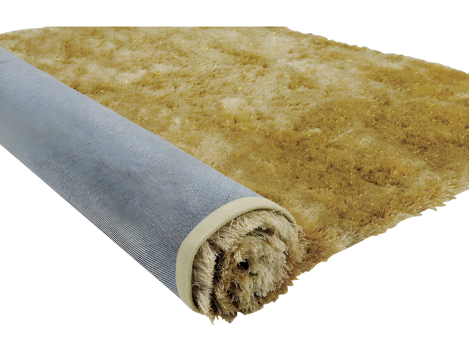 Tapis shaggy à poils longs -160 x 230 cm - Doré - GLITTER